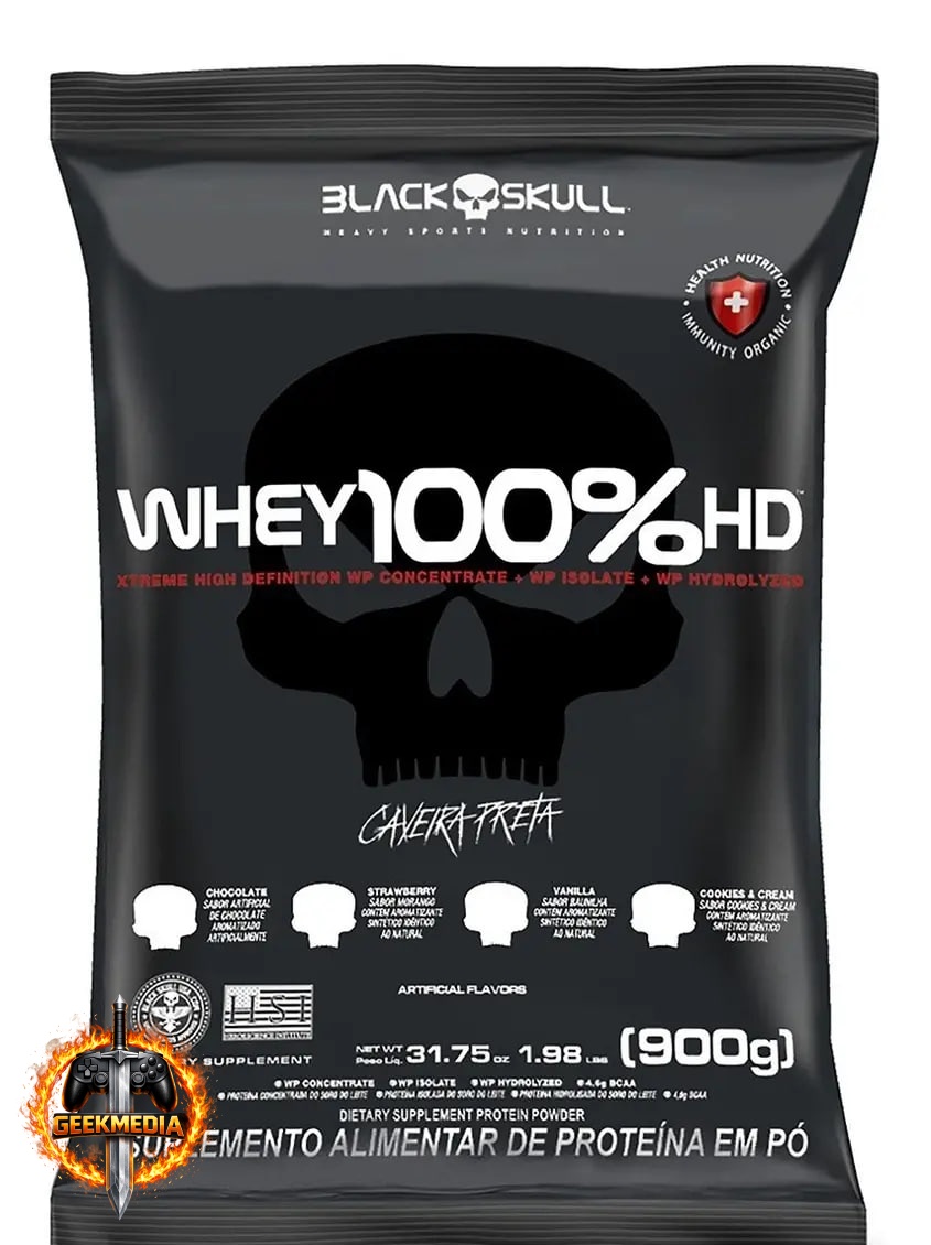 Suplemento em Pó 100% Hd Refil Black Skull- 900g