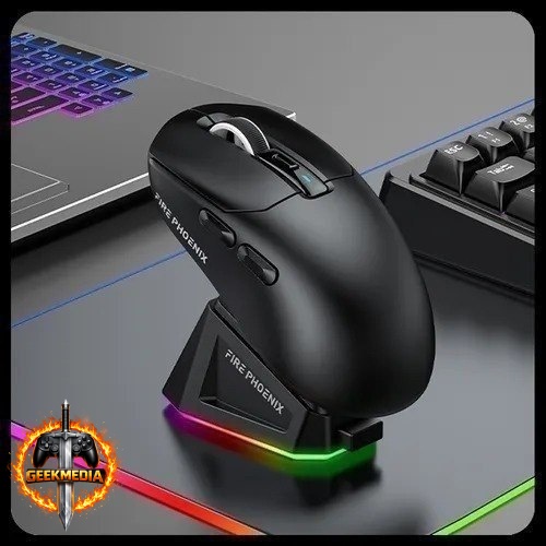 Mouse Gamer Sem Fio Fire Phoenix 24000dpi