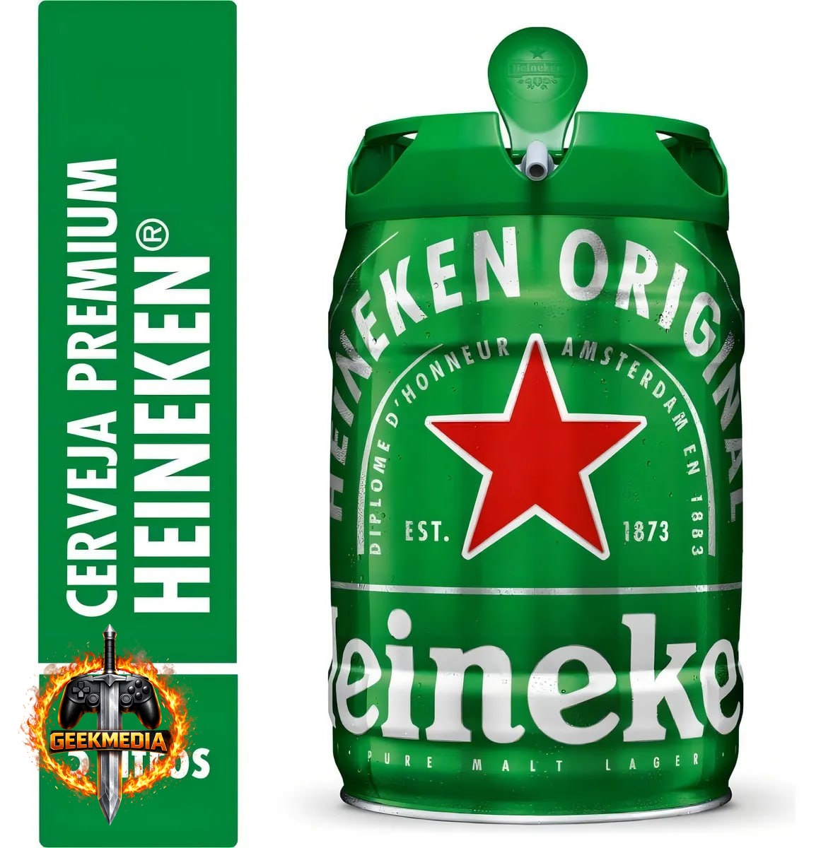 Cerveja Premium Heineken Barril 5 Litros