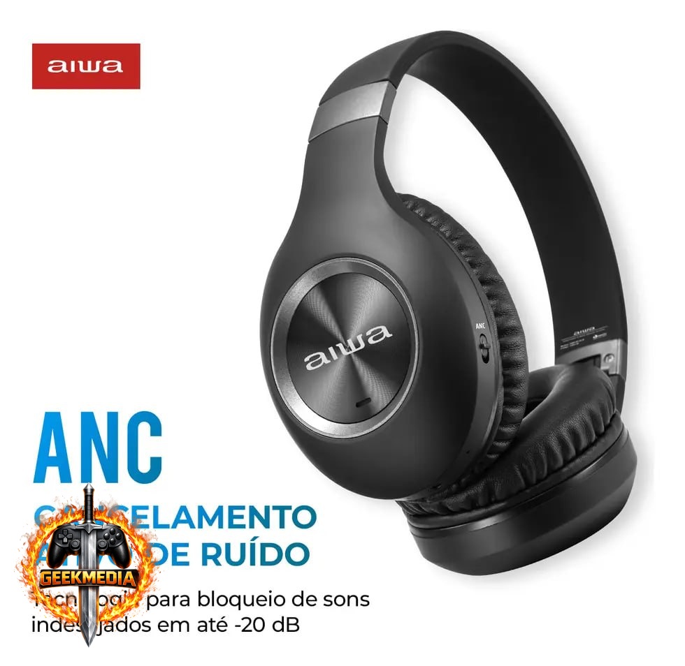Fone de Ouvido AIWA HP-02-B Bluetooth ANC