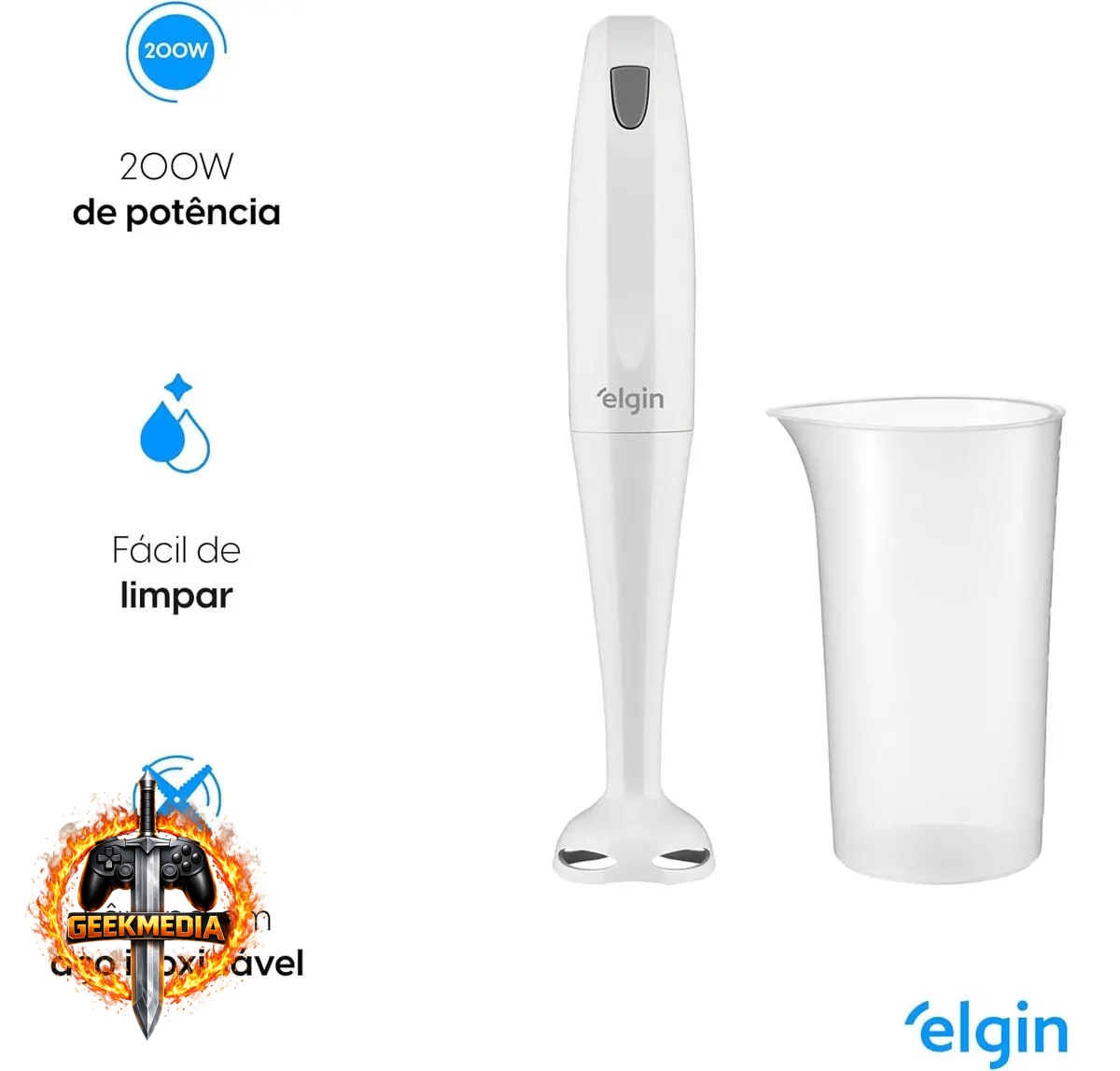 Mixer De Mão 200W Compacto Leve Ergonômico MIX1001 Elgin