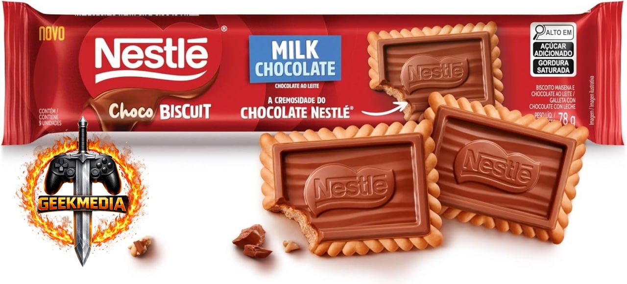 Biscoito com Chocolate Chocobiscuit NESTLÉ Ao Leite 78g