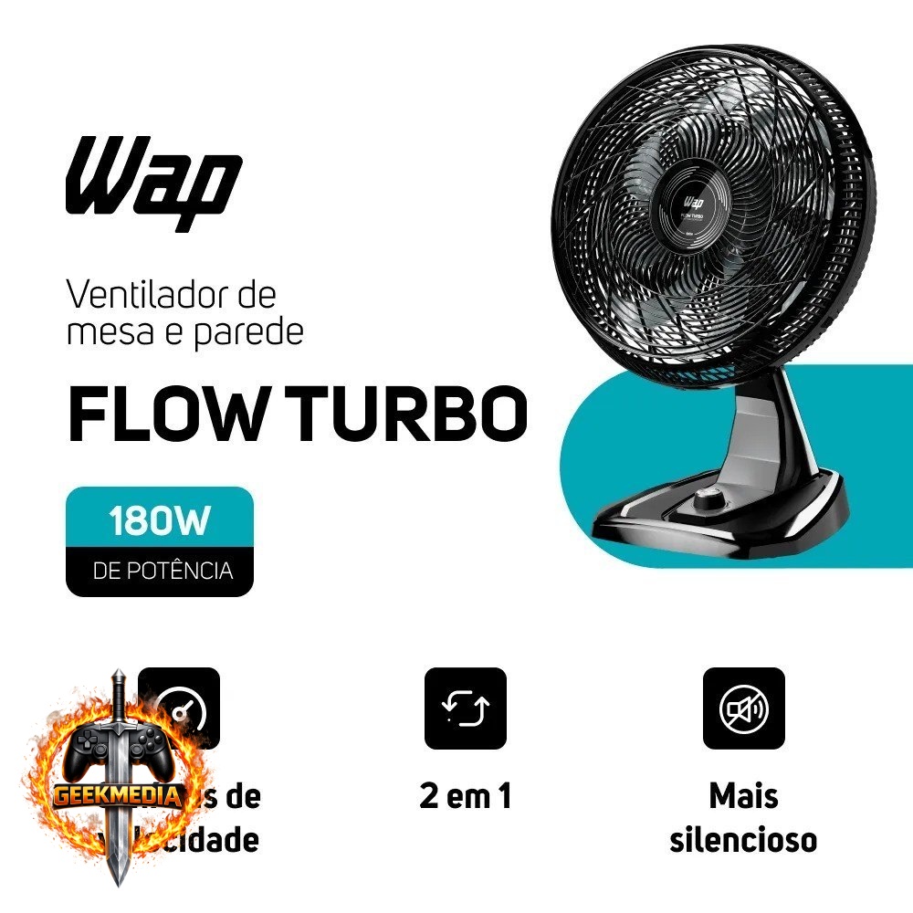 Ventilador de Parede e Mesa Wap Flow Turbo