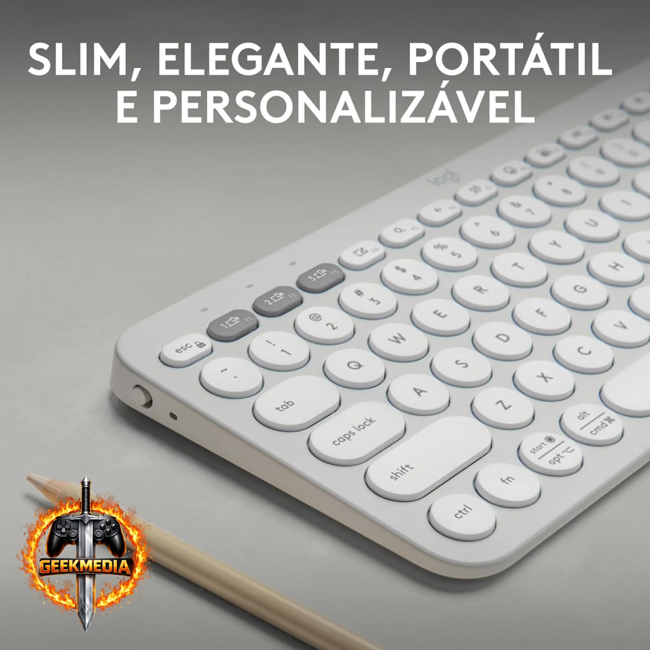 Logitech Pebble Keys 2 K380s - Teclado Bluetooth - Múltiplos Dispositivos - Branco