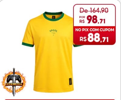 Camisa Brasil Urban Dry Amarela Masculina