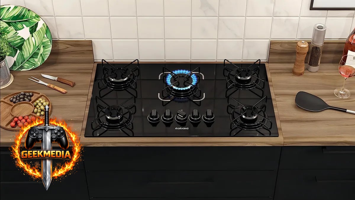 Cooktop Itatiaia Essencial 5 Bocas Mesa Vidro Preto Bivolt