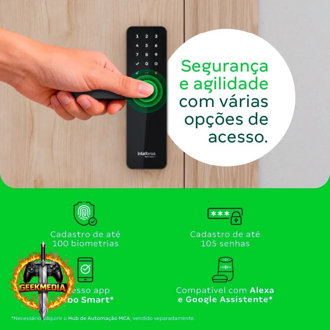 Fechadura Inteligente Embutir Maçaneta MFR 3000 V Intelbras