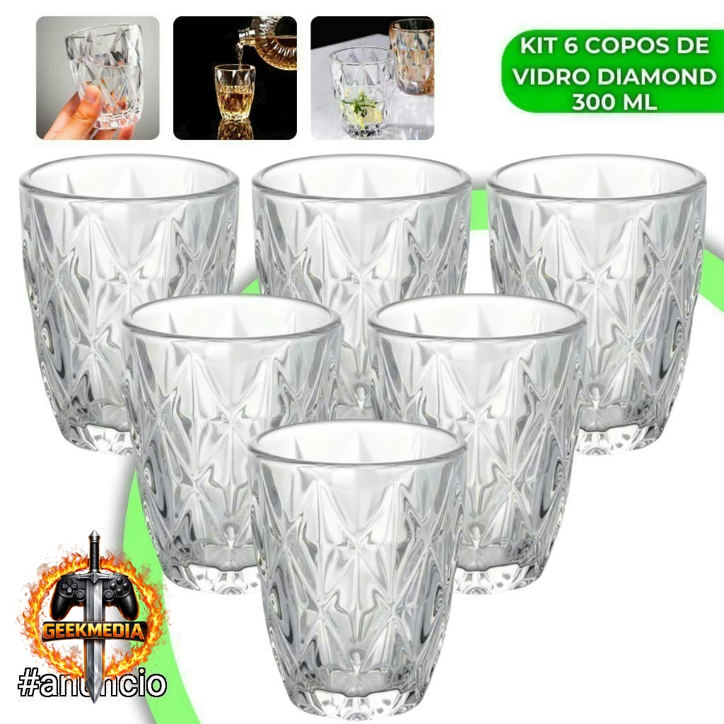 Jogo 6 Copos Diamond 300ml