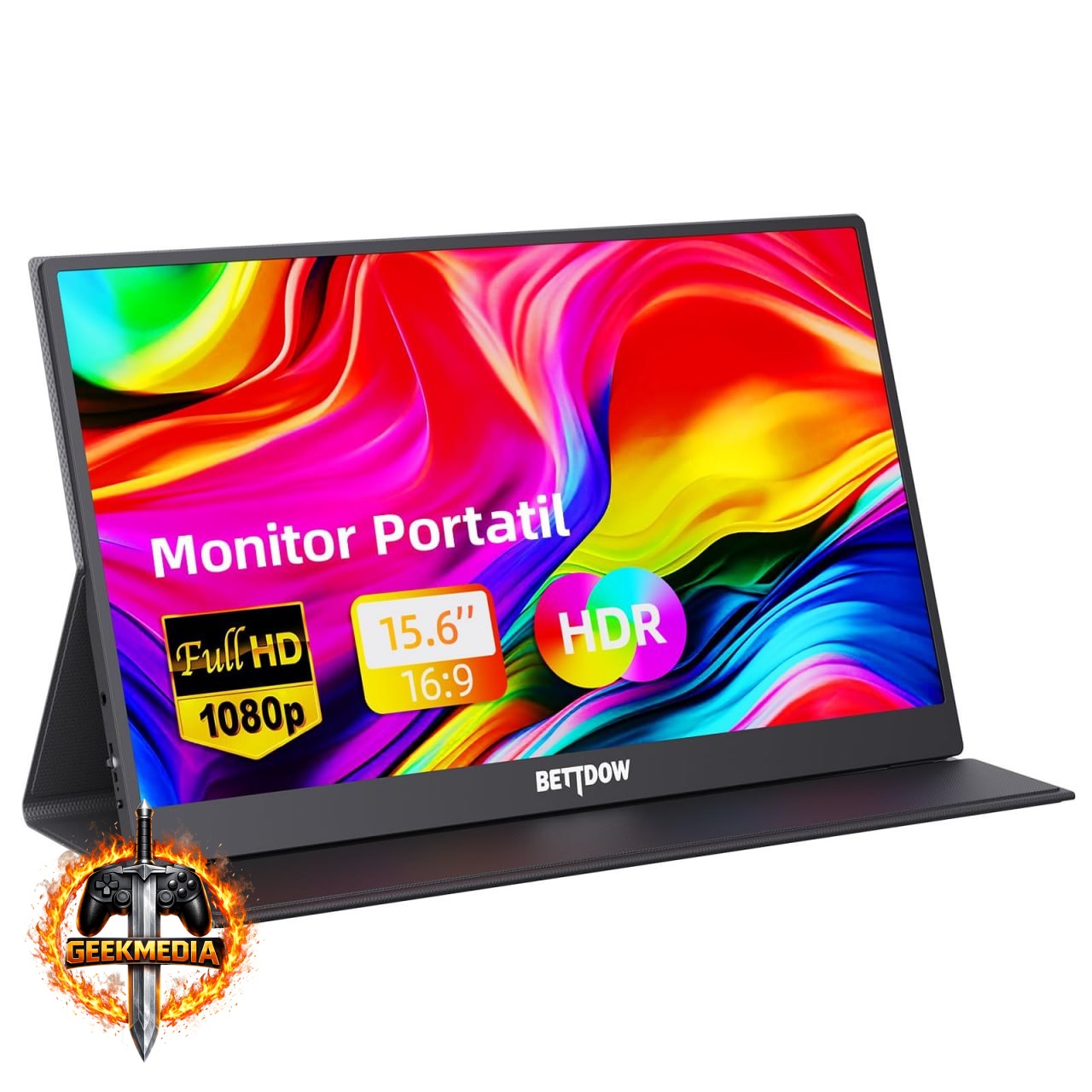 Bettdow Monitor Portátil 15,6'' FHD 1080P IPS USB-C/HDMI