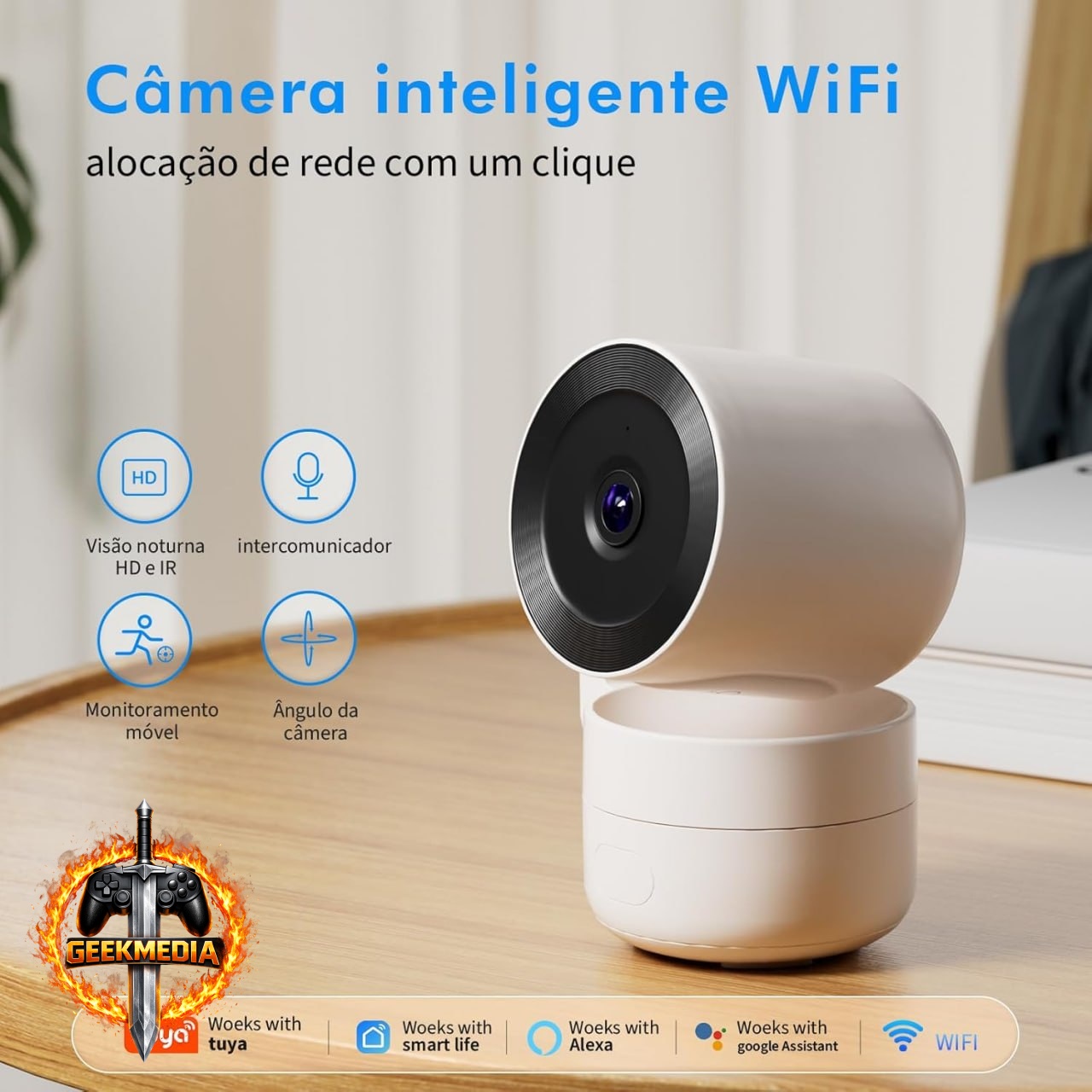 Coibeu Câmera Segurança WiFi Interior 4MP