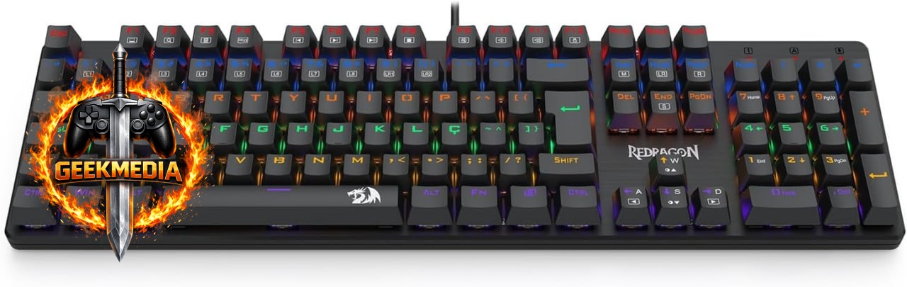 Redragon Valheim - Teclado Mecânico Gamer Switch Brown RGB Preto