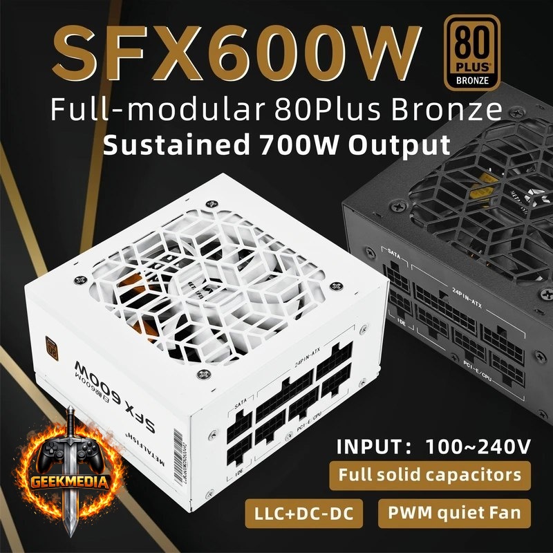 Fonte SFX White Metalfish ITX para PC Compacto