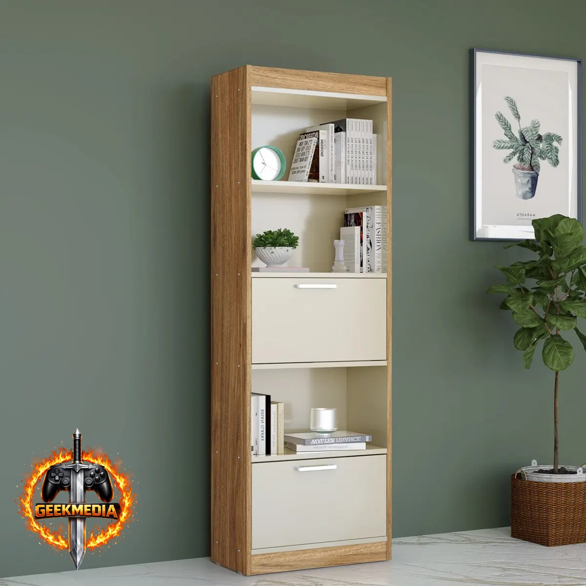 Organizador Multiuso Vertical 5 Prateleiras 2 Portas