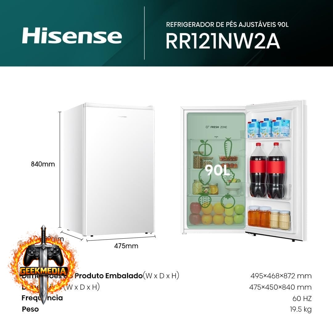 Frigobar Hisense 90 Litros Branco RR121NW2A