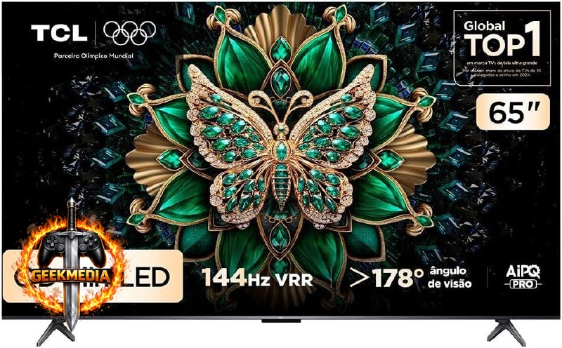 Smart TV TCL 65" QLED Mini LED 4K 144Hz