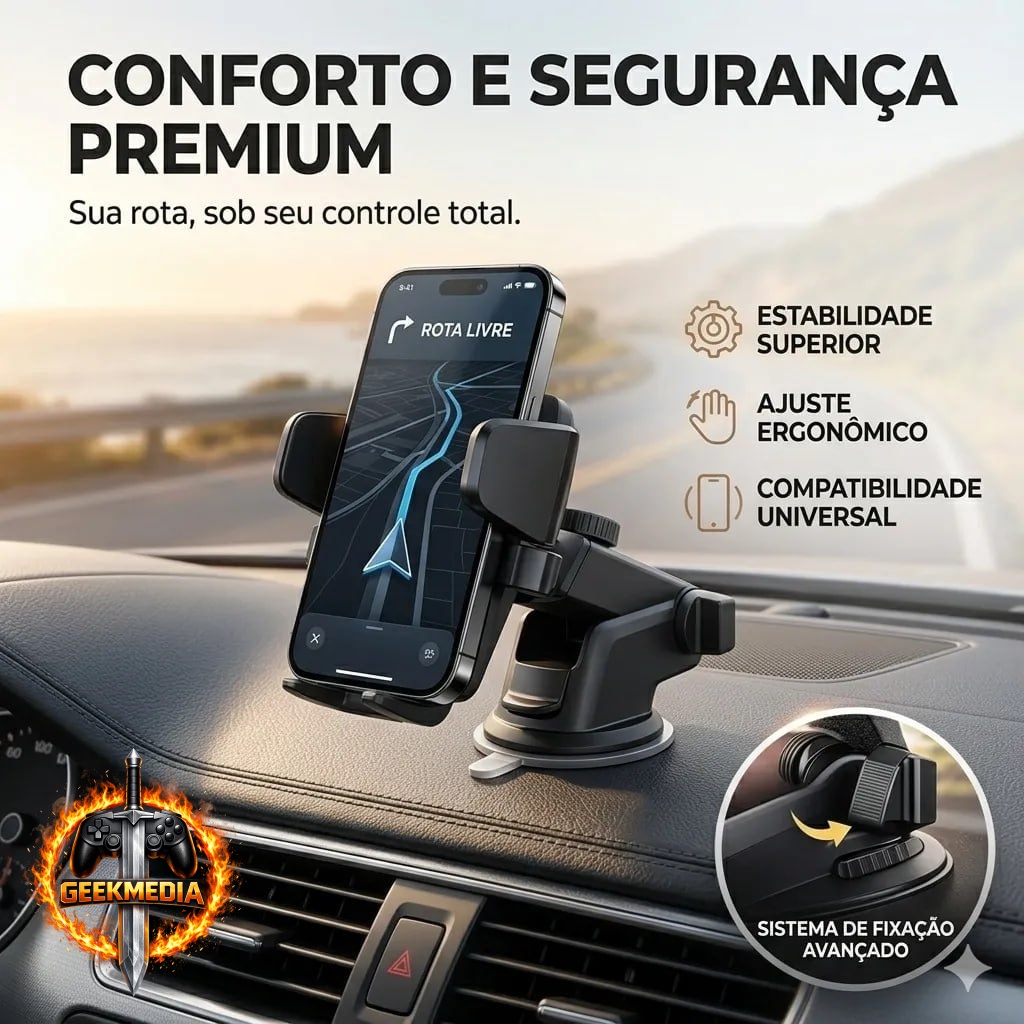 Suporte Celular Veicular Carro Ventosa Automático Painel