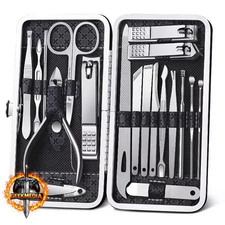 Kit Manicure Portátil Estojo Couro - Completo