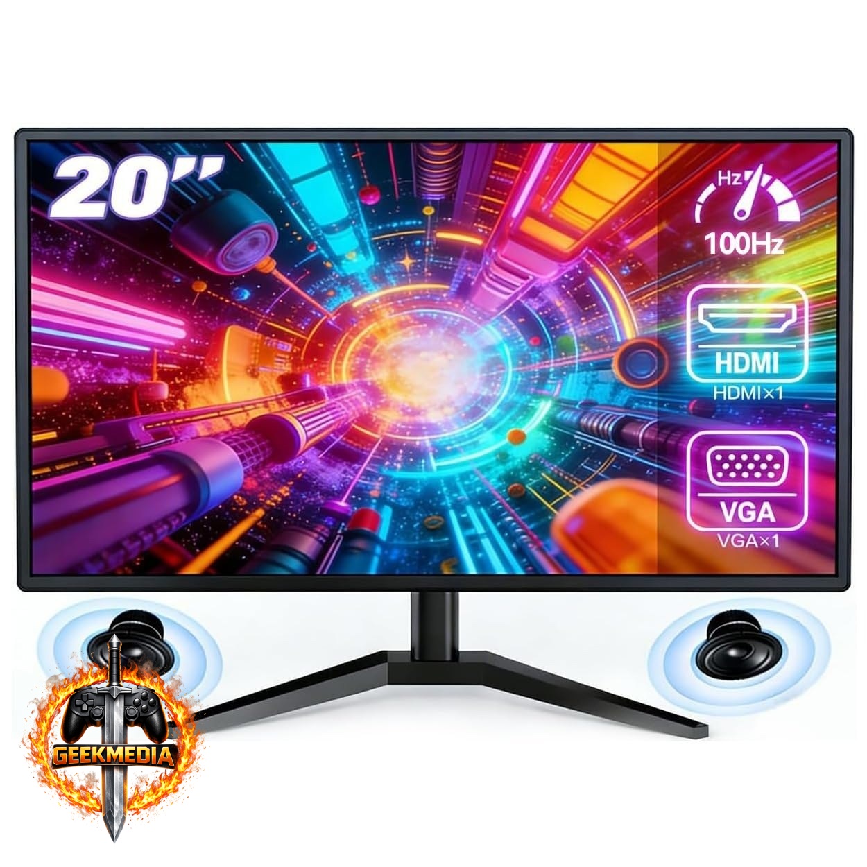 Monitor Gamer LCD 20 Polegadas 100Hz 1600x900 HD HDMI/VGA