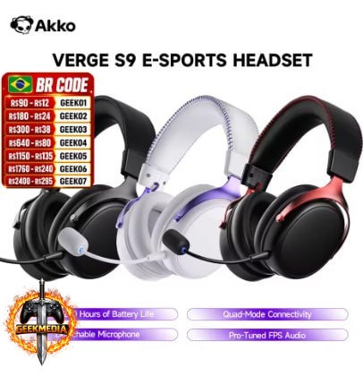 Headset AKKO Verge S9 Ultra Sem Fio