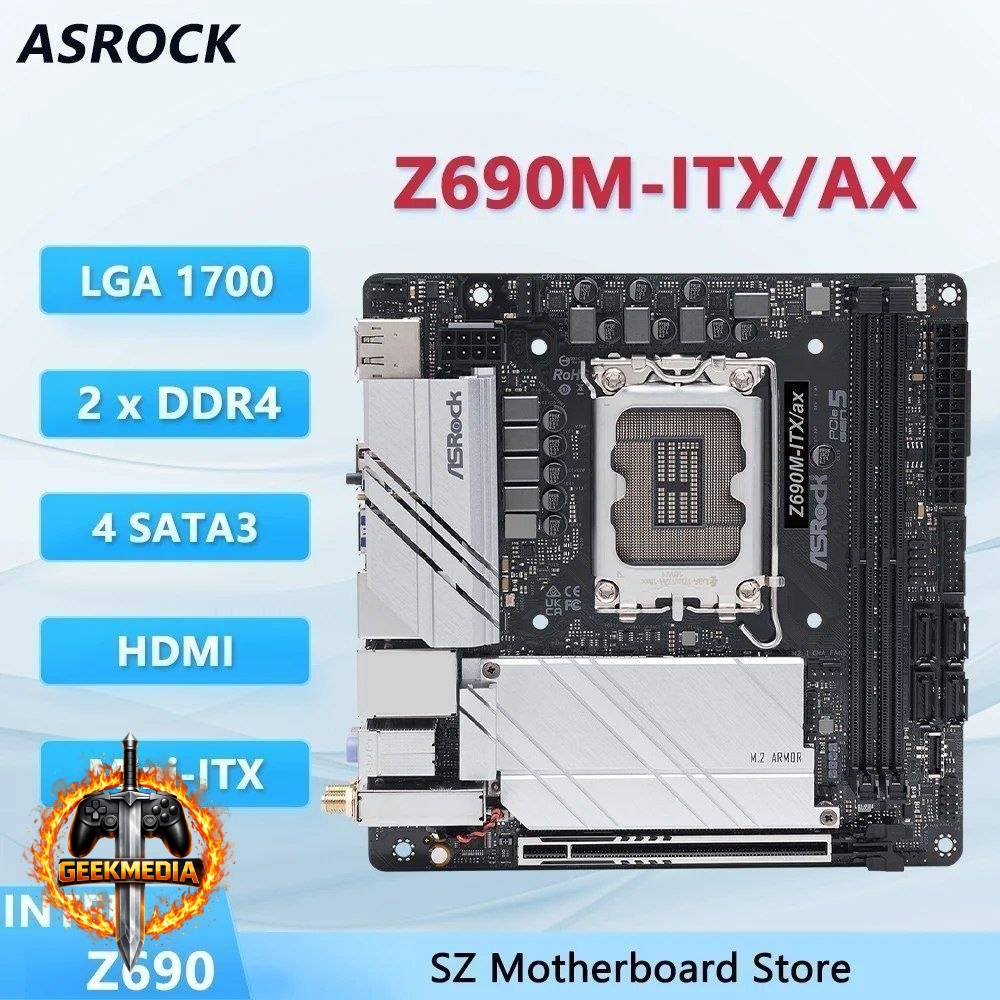 Placa Mãe Asrock Z690M ITX - AX LGA1700 DDR4 (Usada)