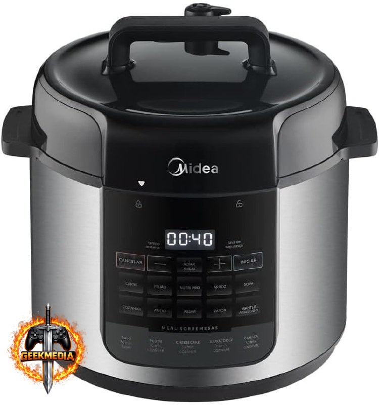 Panela de Pressão Elétrica Midea NutriPro 5L Inox