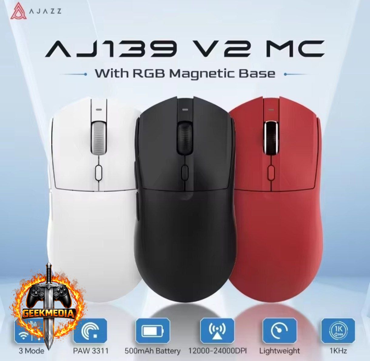 Mouse Ajazz AJ139 V2 MC PAW 3311  DOCK
