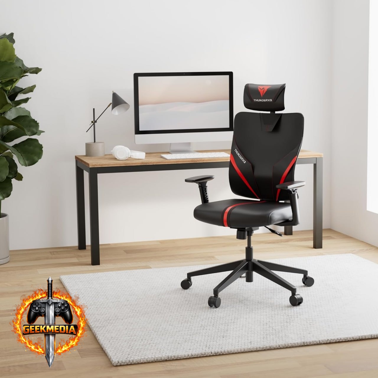 Cadeira Ergonômica Yama1 Vermelha ThunderX3
