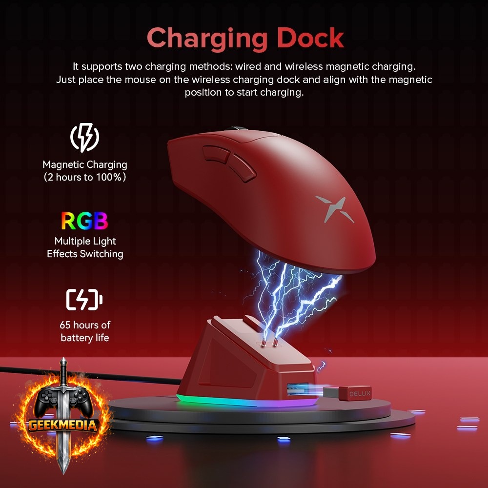 Mouse Delux m900pro 8k  Dock