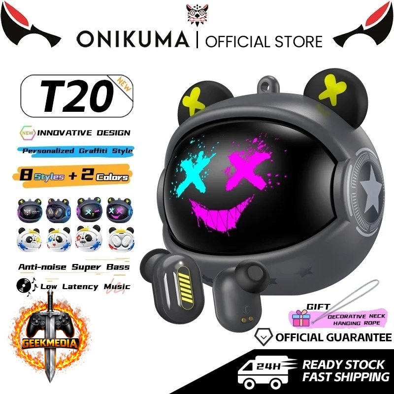 Fones de ouvido ONIKUMA T20 TWS Gaming Earbuds