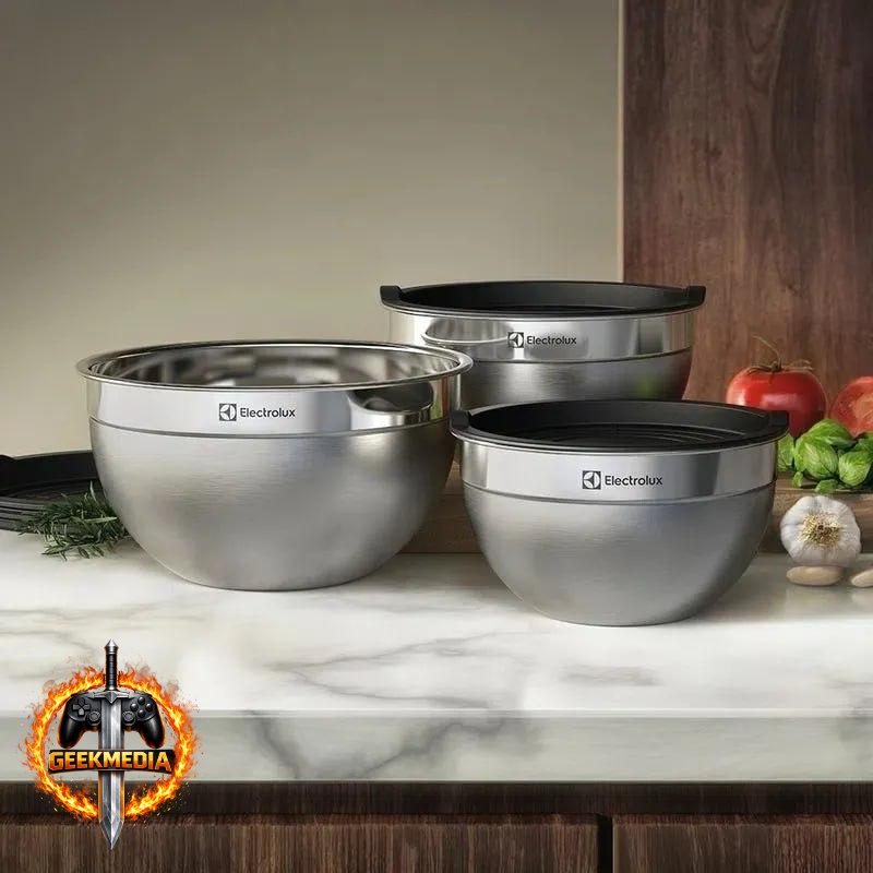 Electrolux Conjunto 3 Bowls Tigelas Inox Com Tampa Plástica