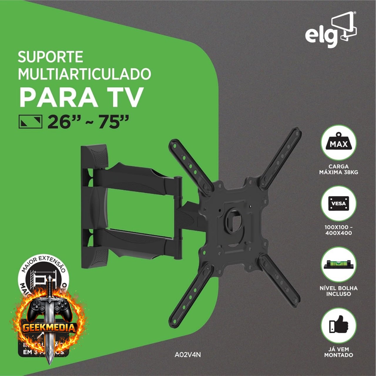 ELG Suporte TV Articulado 26" a 75"