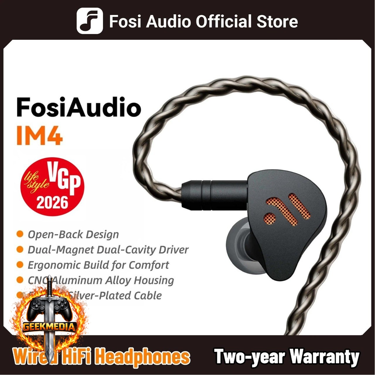 Fosi Audio IM4 Fone de Ouvido Hifi