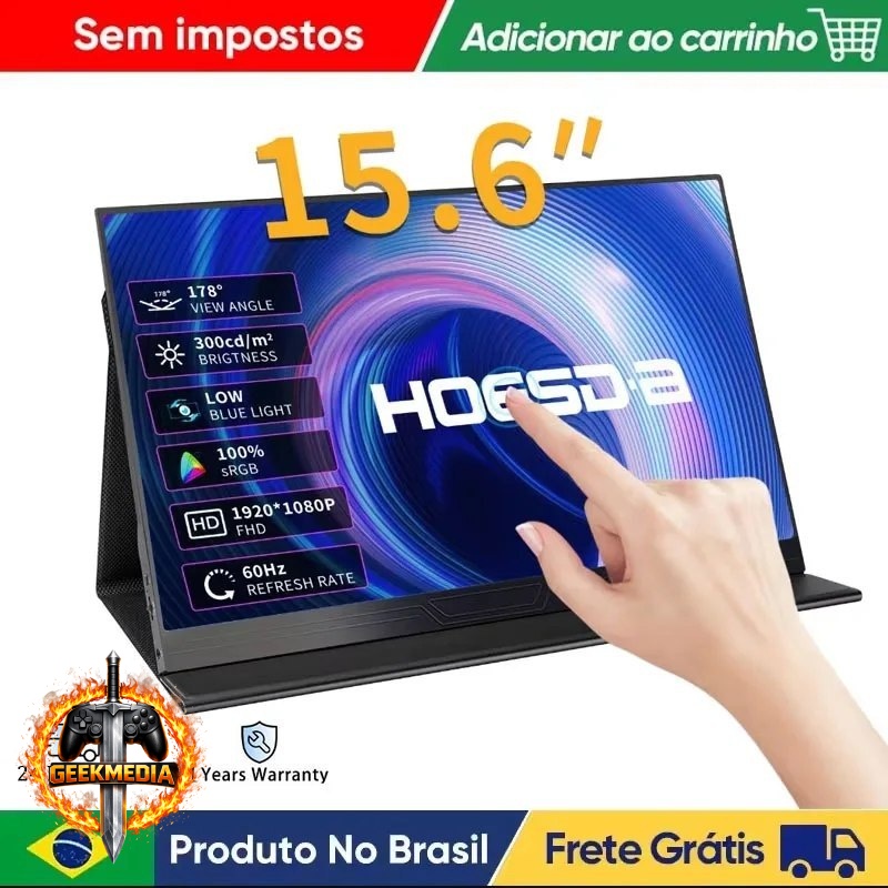 Monitor Portátil Hoesd.a TouchScreen 15,6" FHD IPS