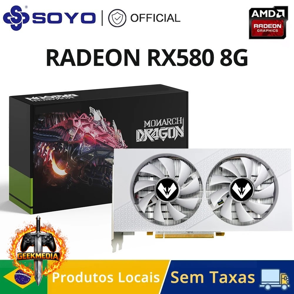 Placa de Vídeo Soyo RX 580 2048SP 8GB GDDR5