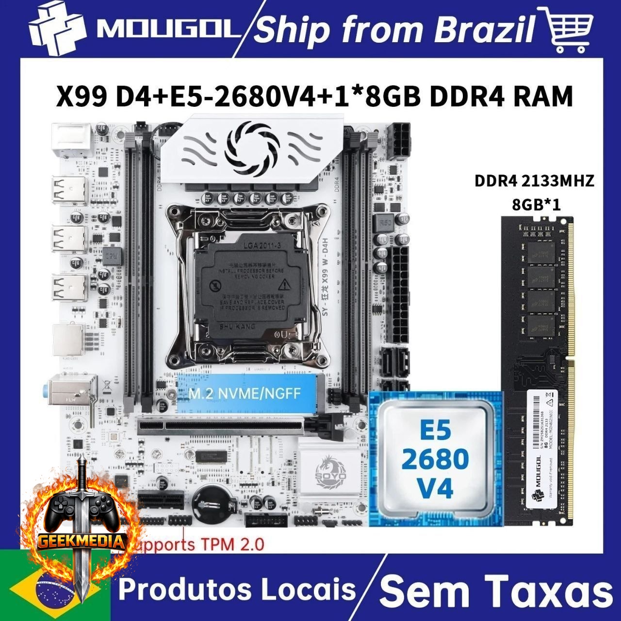 Kit X99 Soyo D4  Xeon E5 2680v4  8GB ECC