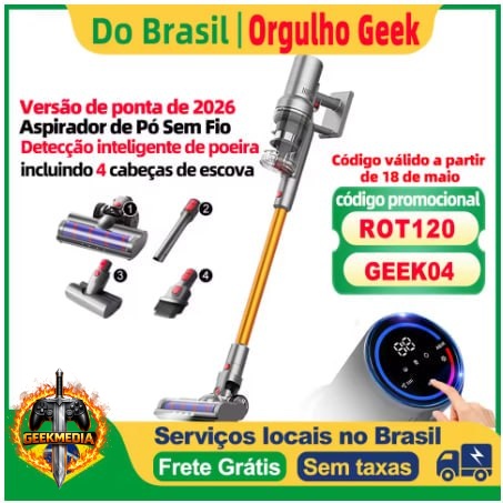 Aspirador de Pó Portátil Sem Fio ABIR VC205