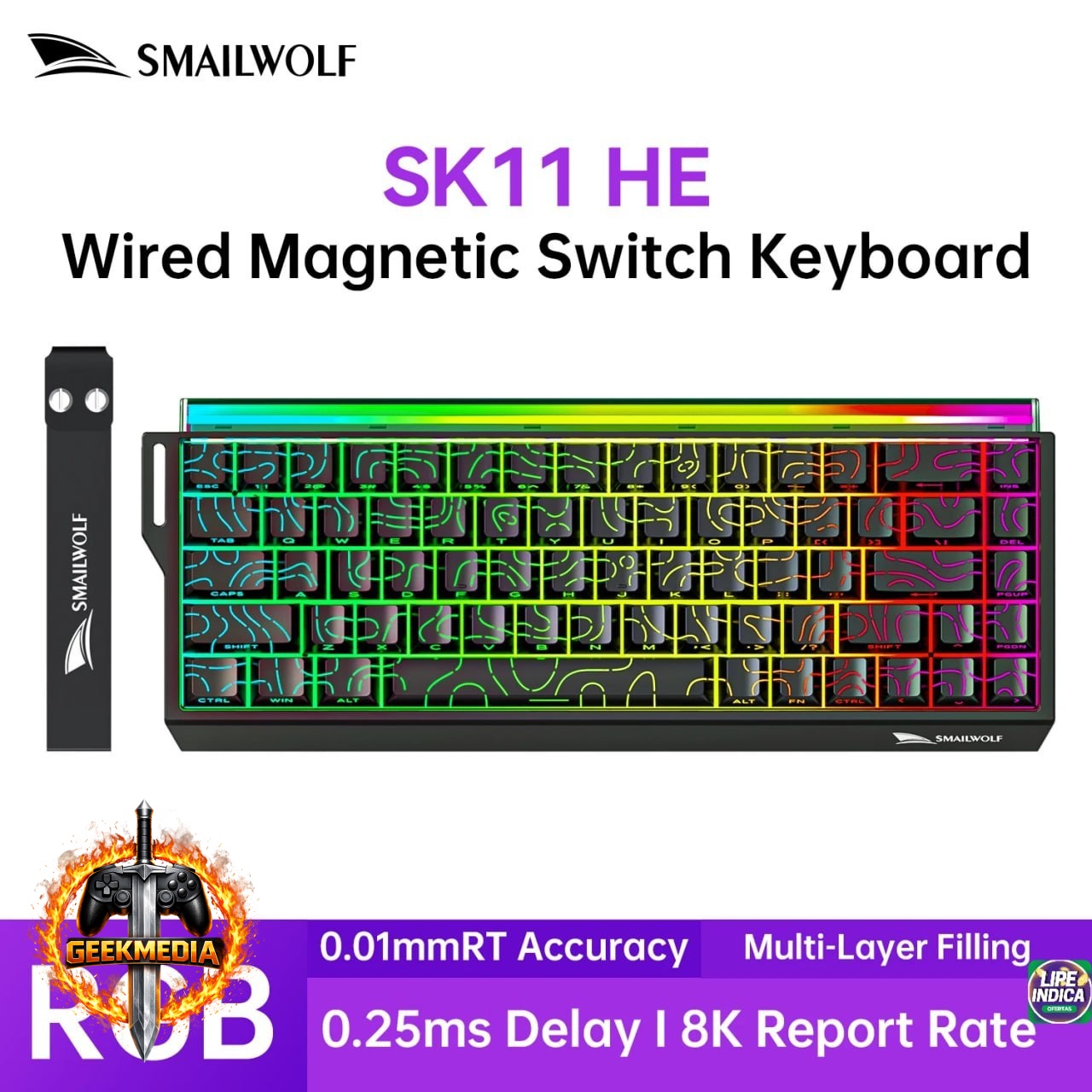 Teclado Magnético Smailwolf SK11 68he