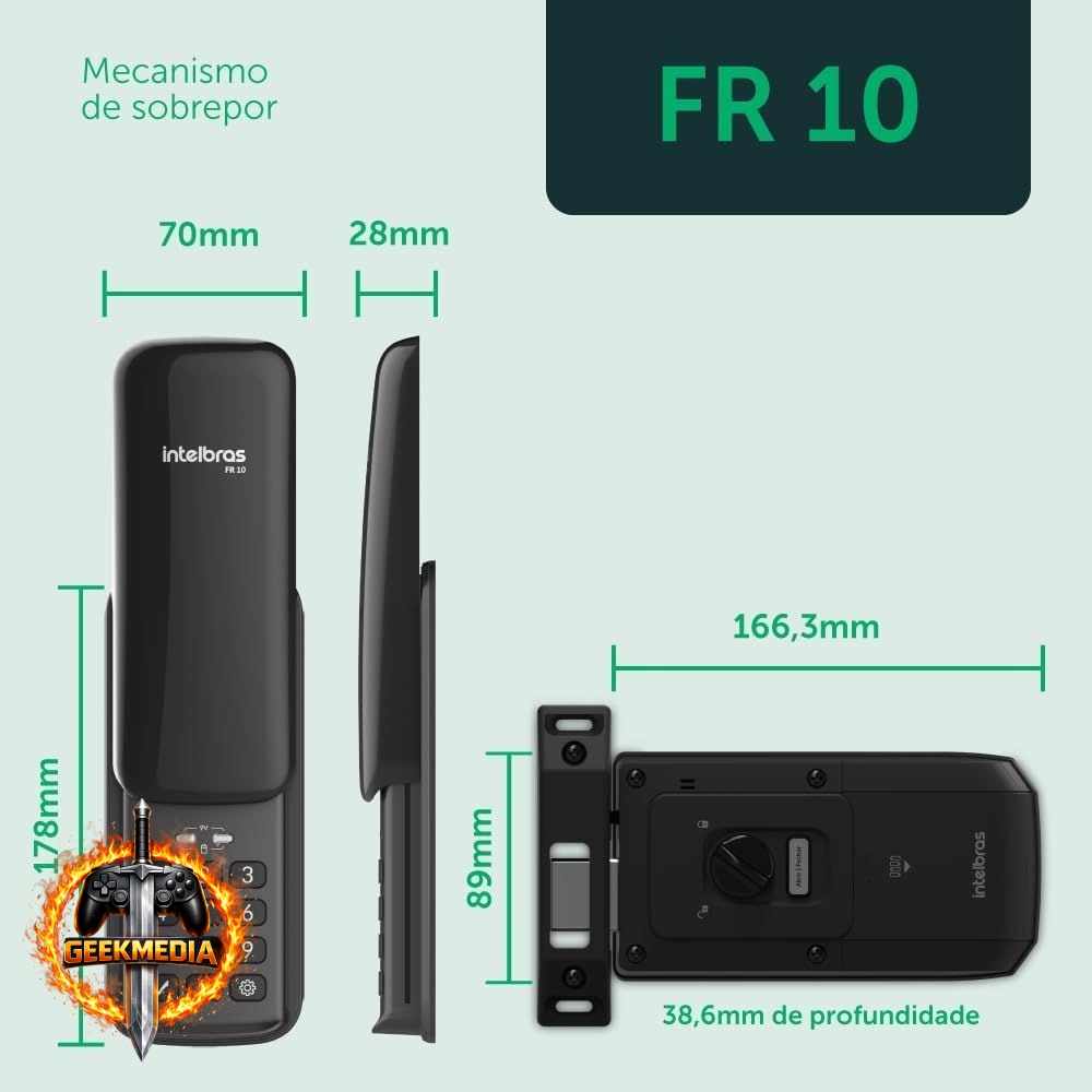 Fechadura Digital FR 10 Preto Intelbras