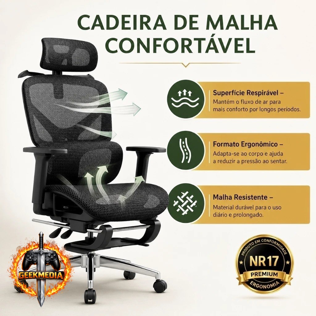 Cadeira de Escritório Ergonômica LARUNO