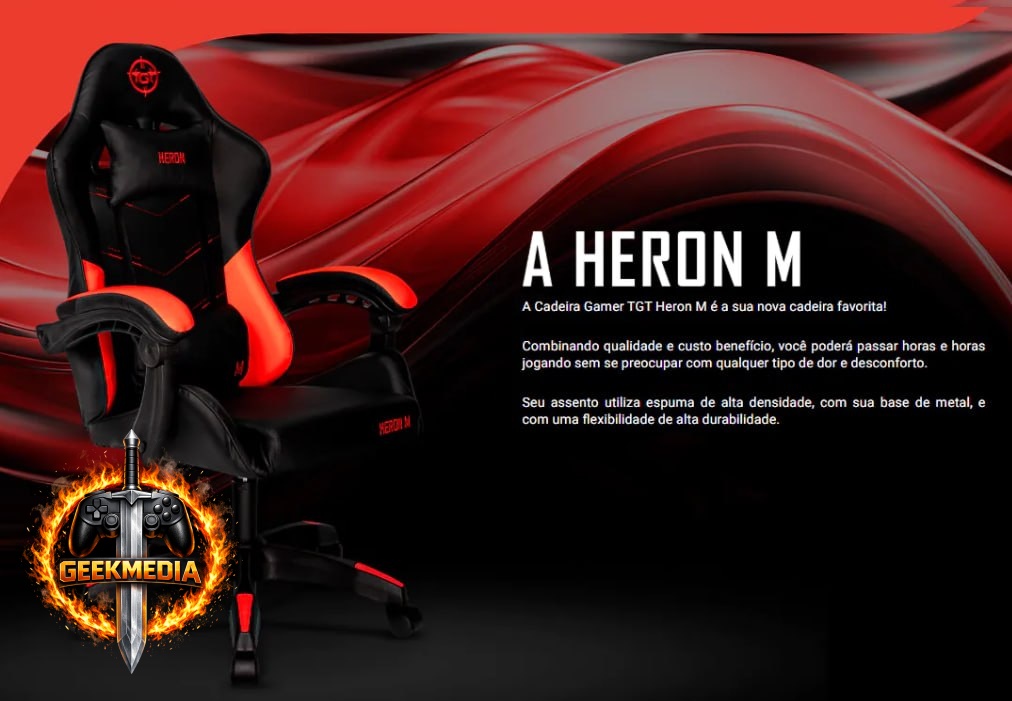 Cadeira Gamer TGT Heron M Preto e Vermelho