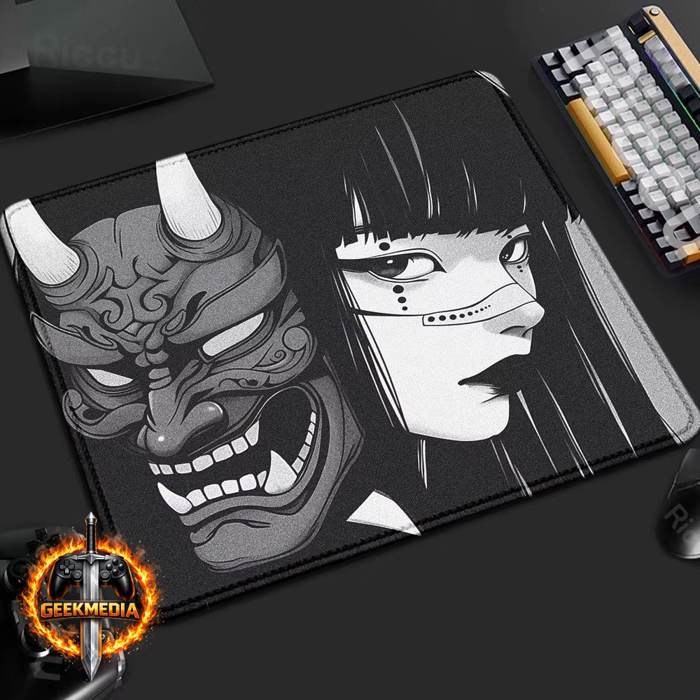 Mousepad Gamer Anime Girl Oni Mask Demon