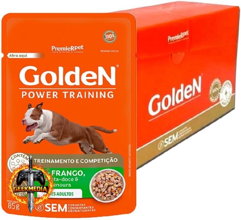 Kit 20un Ração Úmida Golden Power Training Cães Adultos
