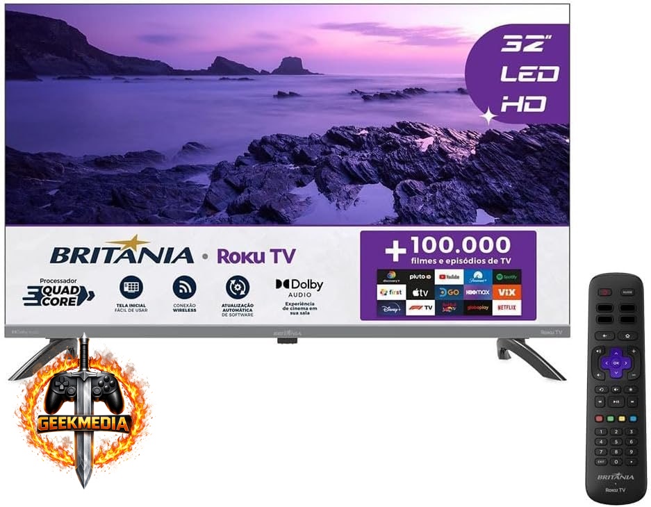 Britânia B32KRA 32" Roku TV - Smart TV HD