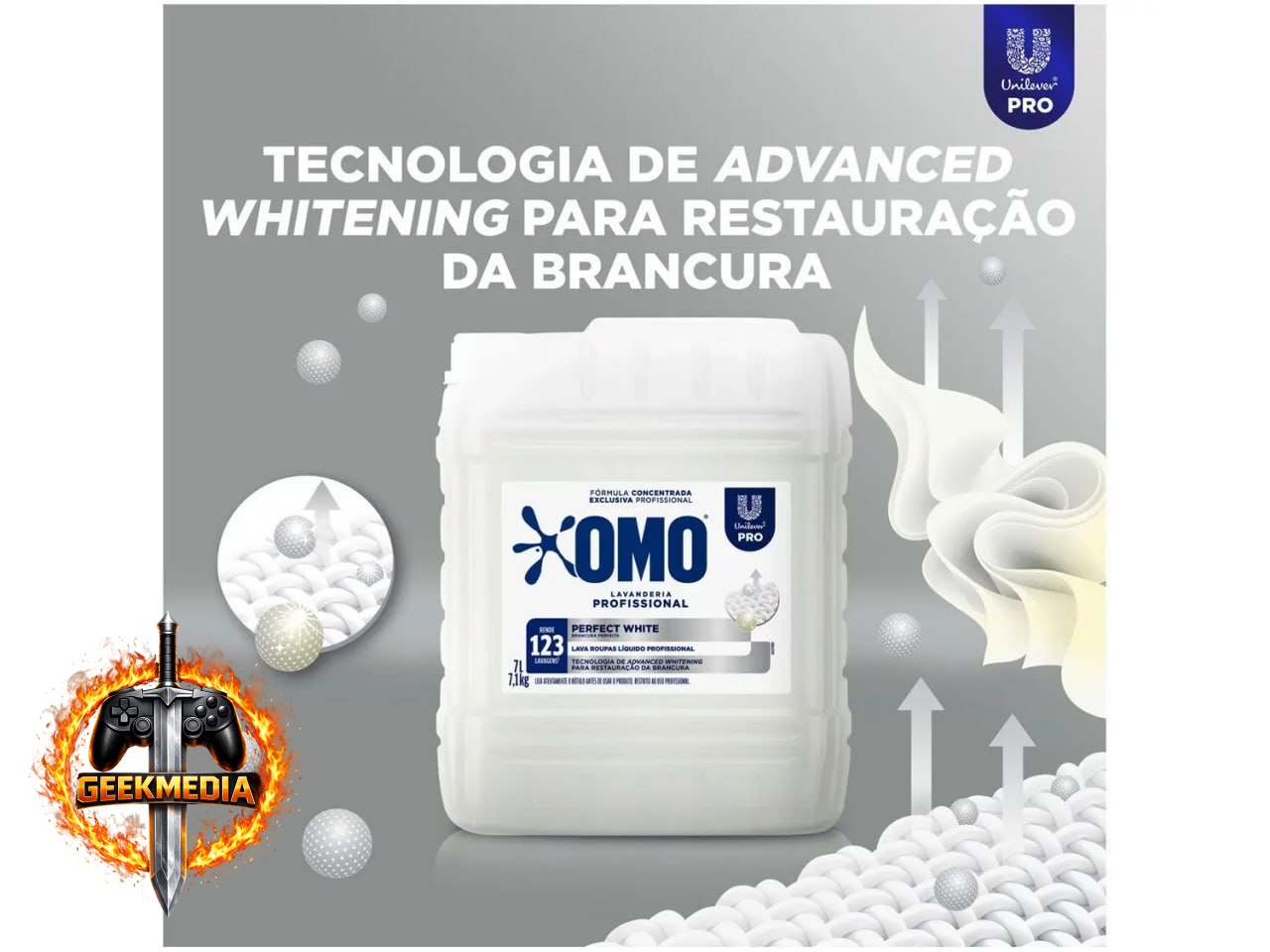 Omo White Lava Roupas Líquido 7L