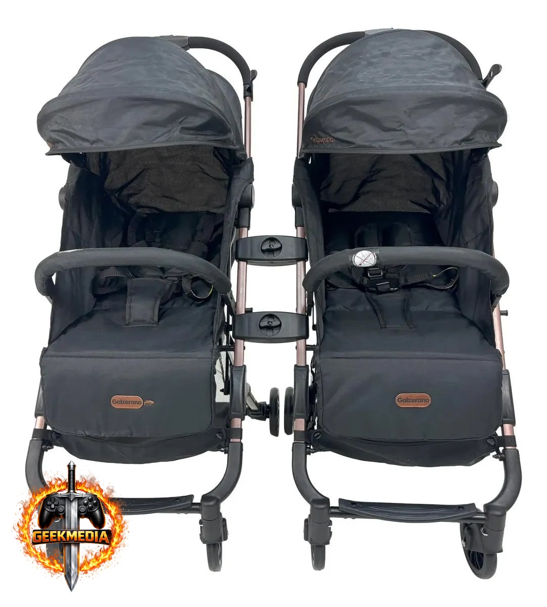 Carrinho Duolee Duo Preto Cobre - Galzerano