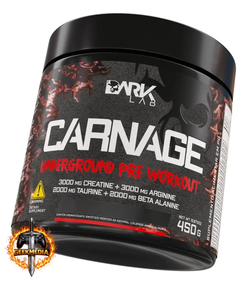 Pre Treino Carnage Uva 450g com Creatina Dark Lab