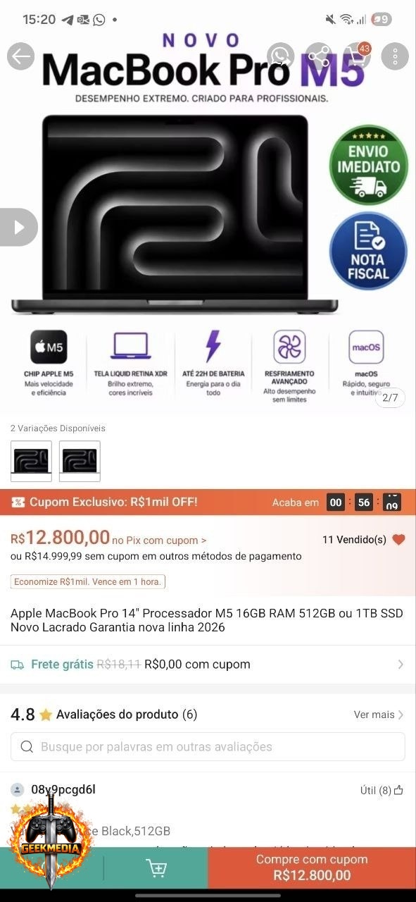 Cupom Exclusivo de até R1000 na Shopee