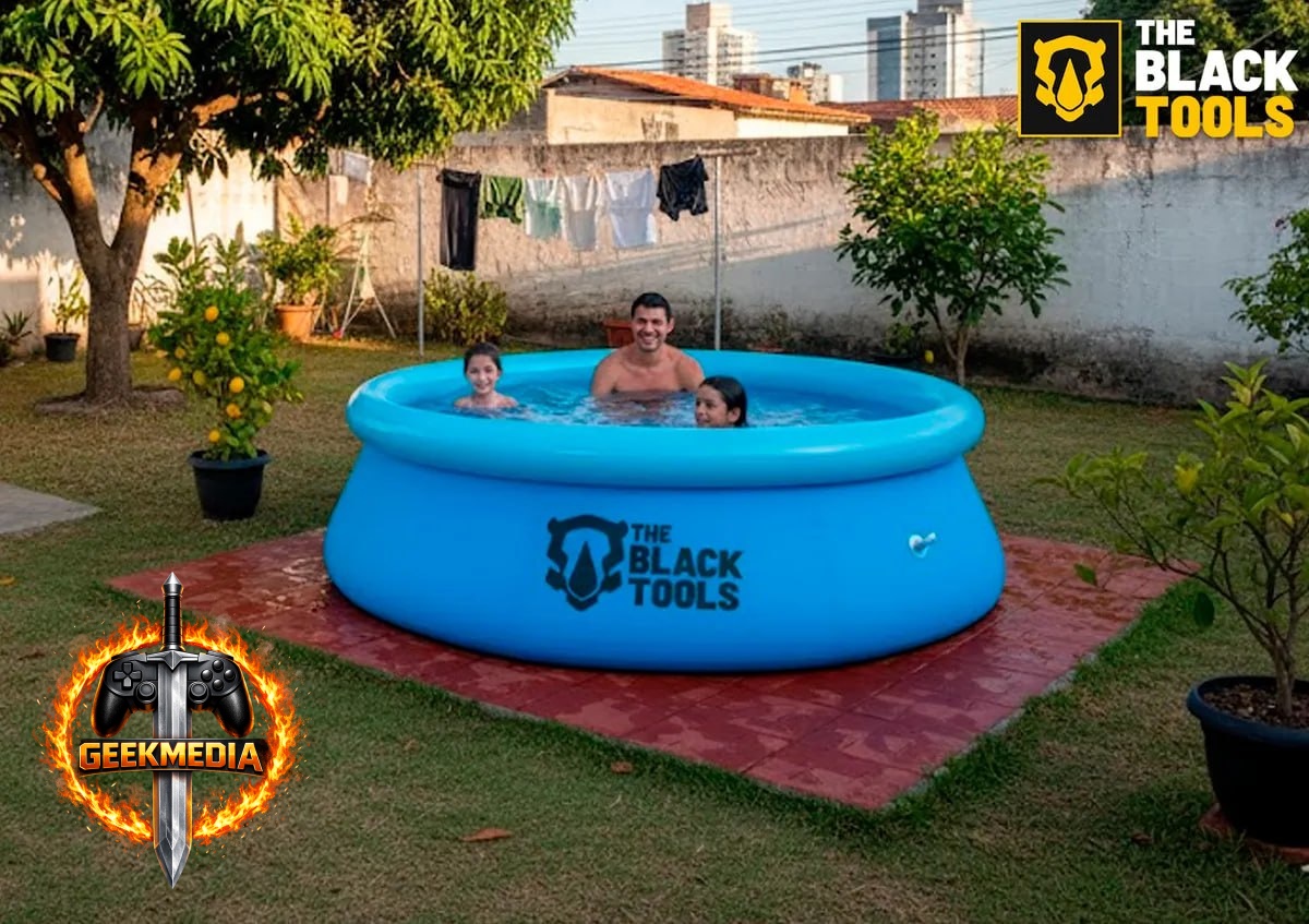 Piscina Inflável Circular The Black Tools 1400L