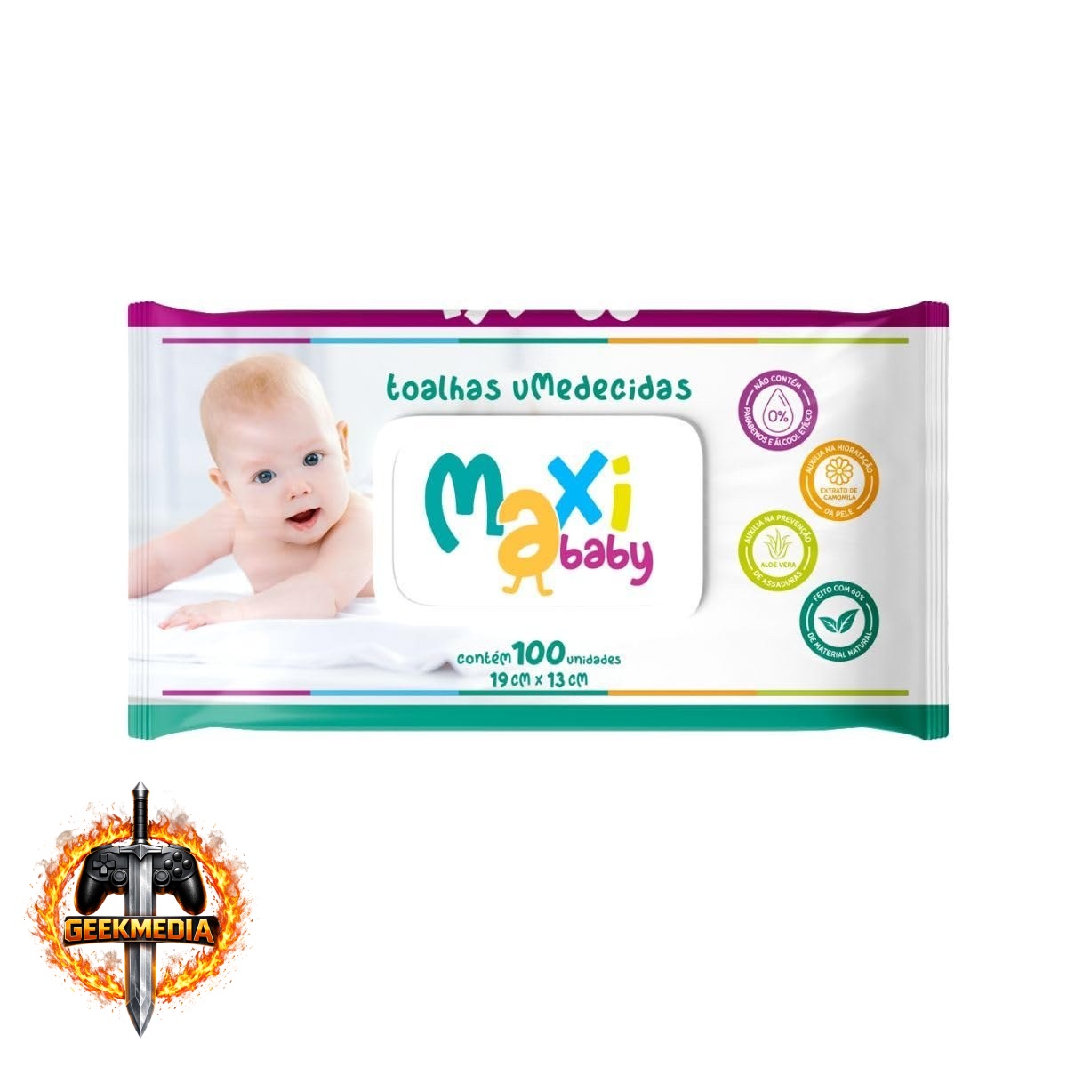 Toalha Lenço Umedecido Hipoalergênico Bebê Maxi Baby 100un