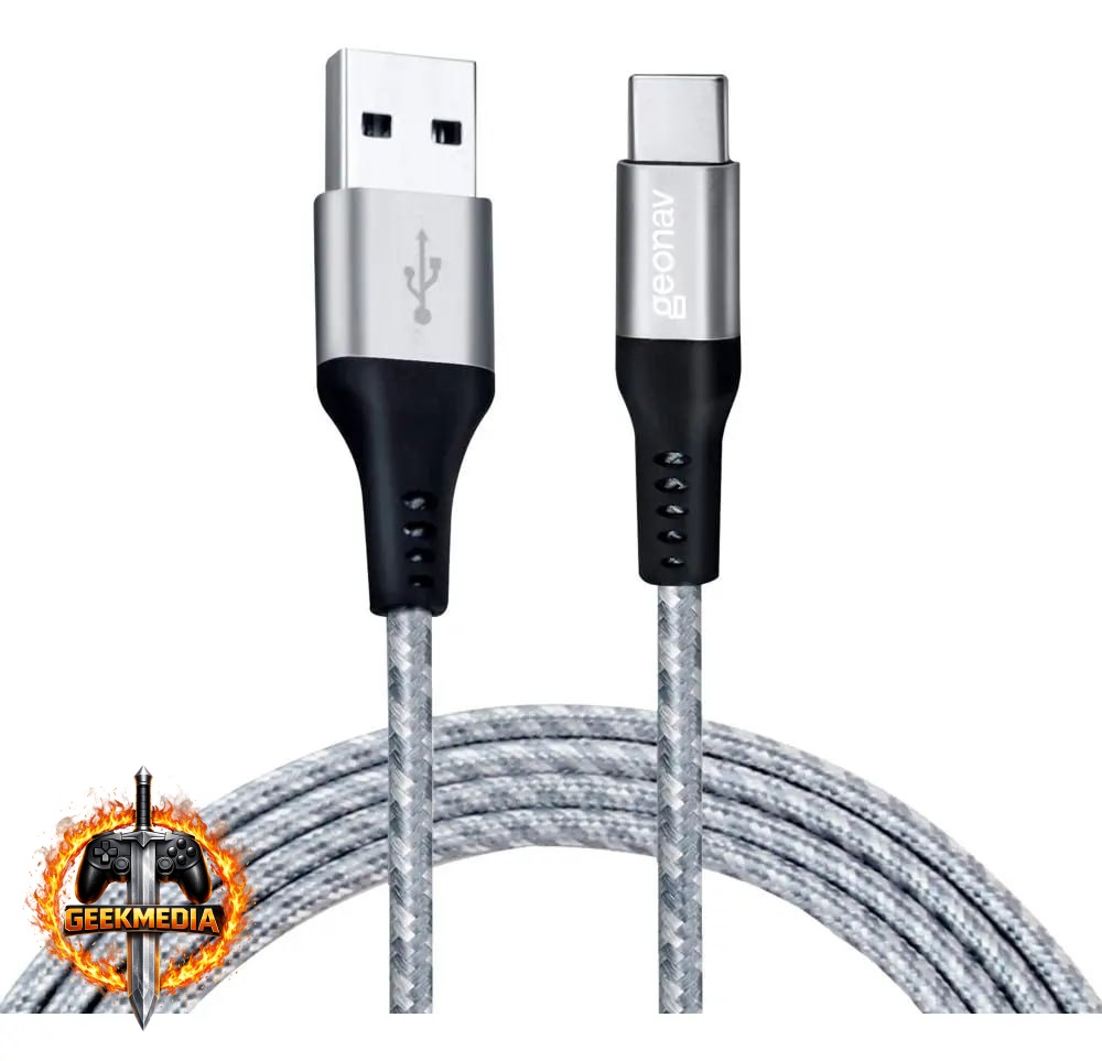 Cabo USB-C 1.5m Geonav Cinza